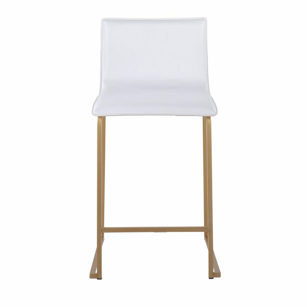 Gold Metal, White PU Mara Counter Stool - Set of 2