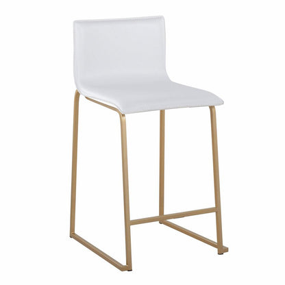 Gold Metal, White PU Mara Counter Stool - Set of 2