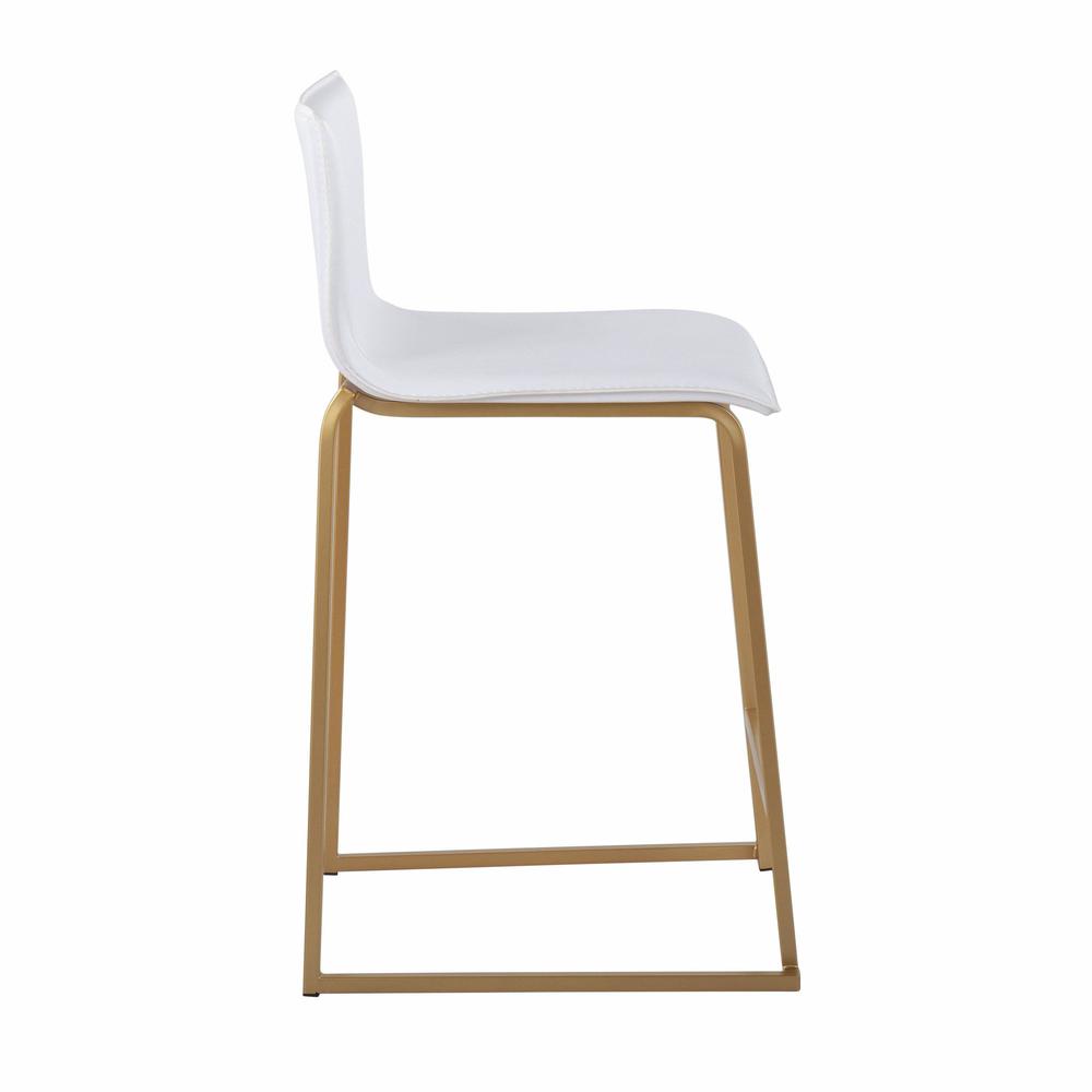 Gold Metal, White PU Mara Counter Stool - Set of 2