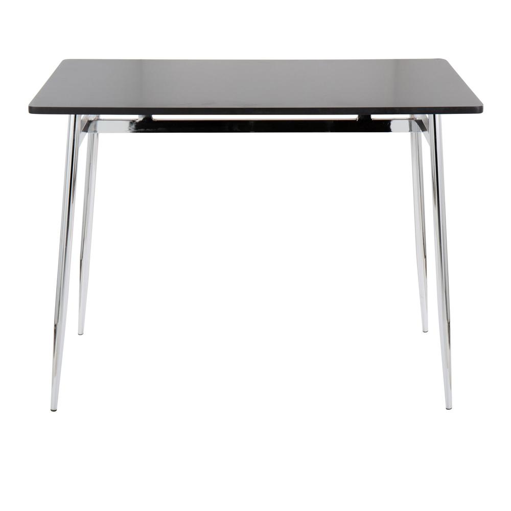 Chrome Metal, Black Wood Marcel Counter Table