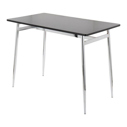 Chrome Metal, Black Wood Marcel Counter Table