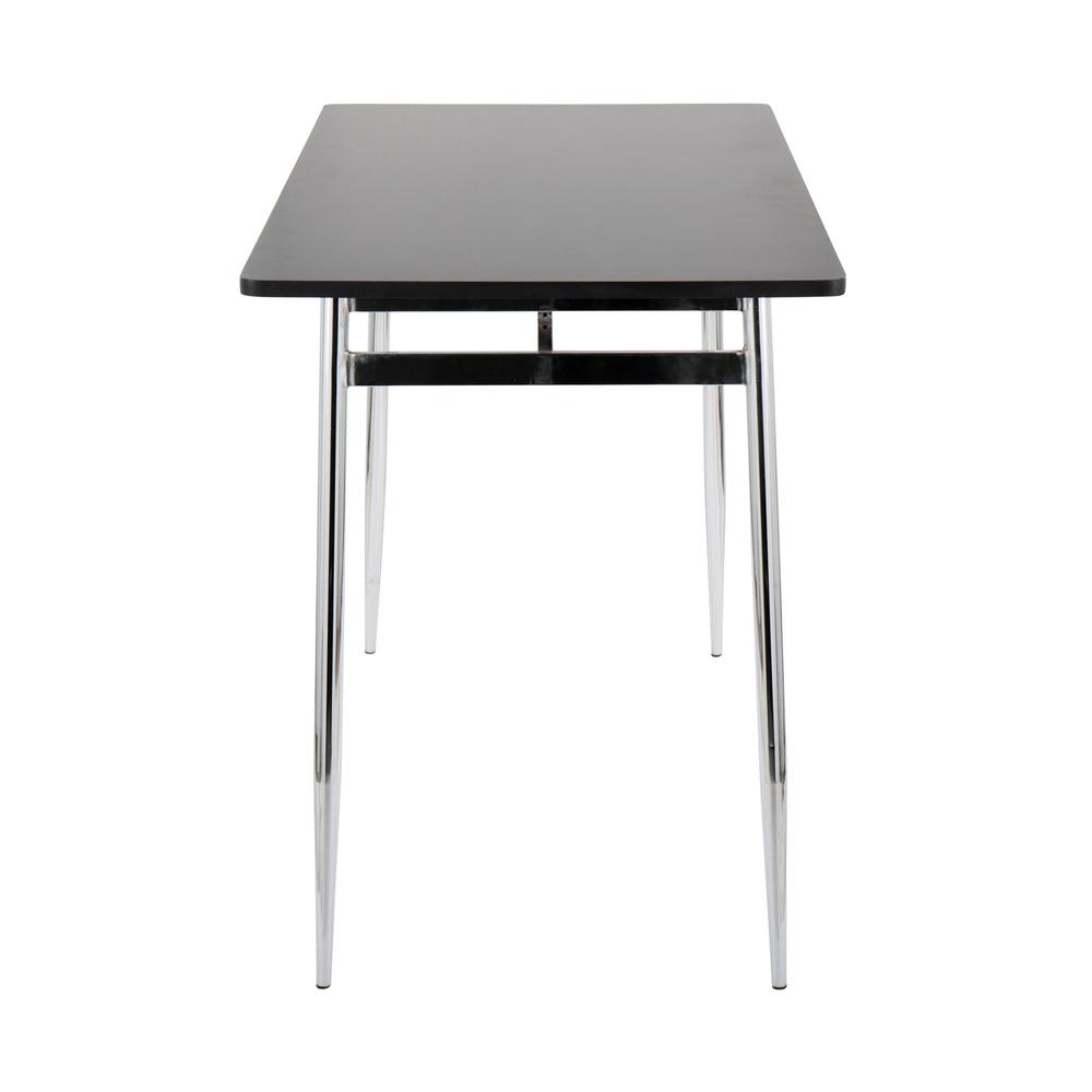 Chrome Metal, Black Wood Marcel Counter Table