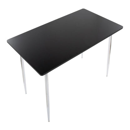 Chrome Metal, Black Wood Marcel Counter Table