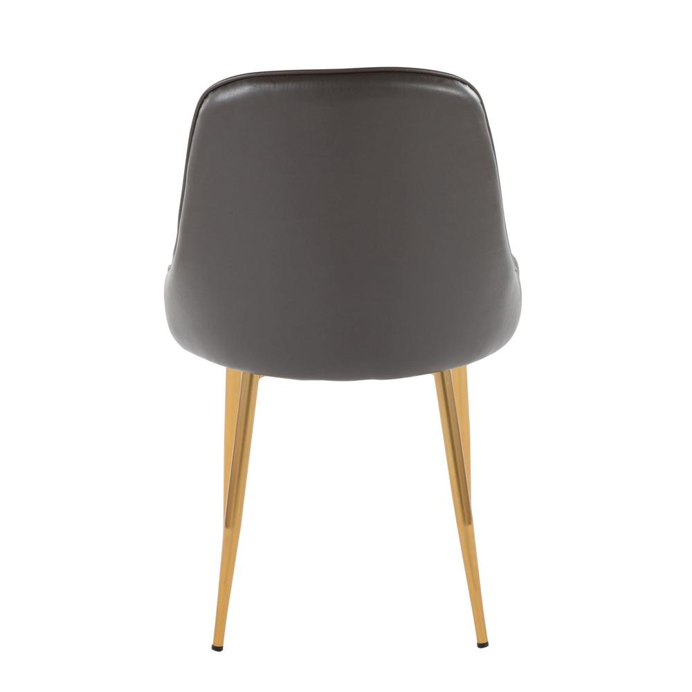 Gold Metal, Grey PU Marcel Dining Chair - Set of 2