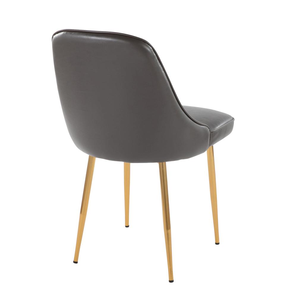Gold Metal, Grey PU Marcel Dining Chair - Set of 2