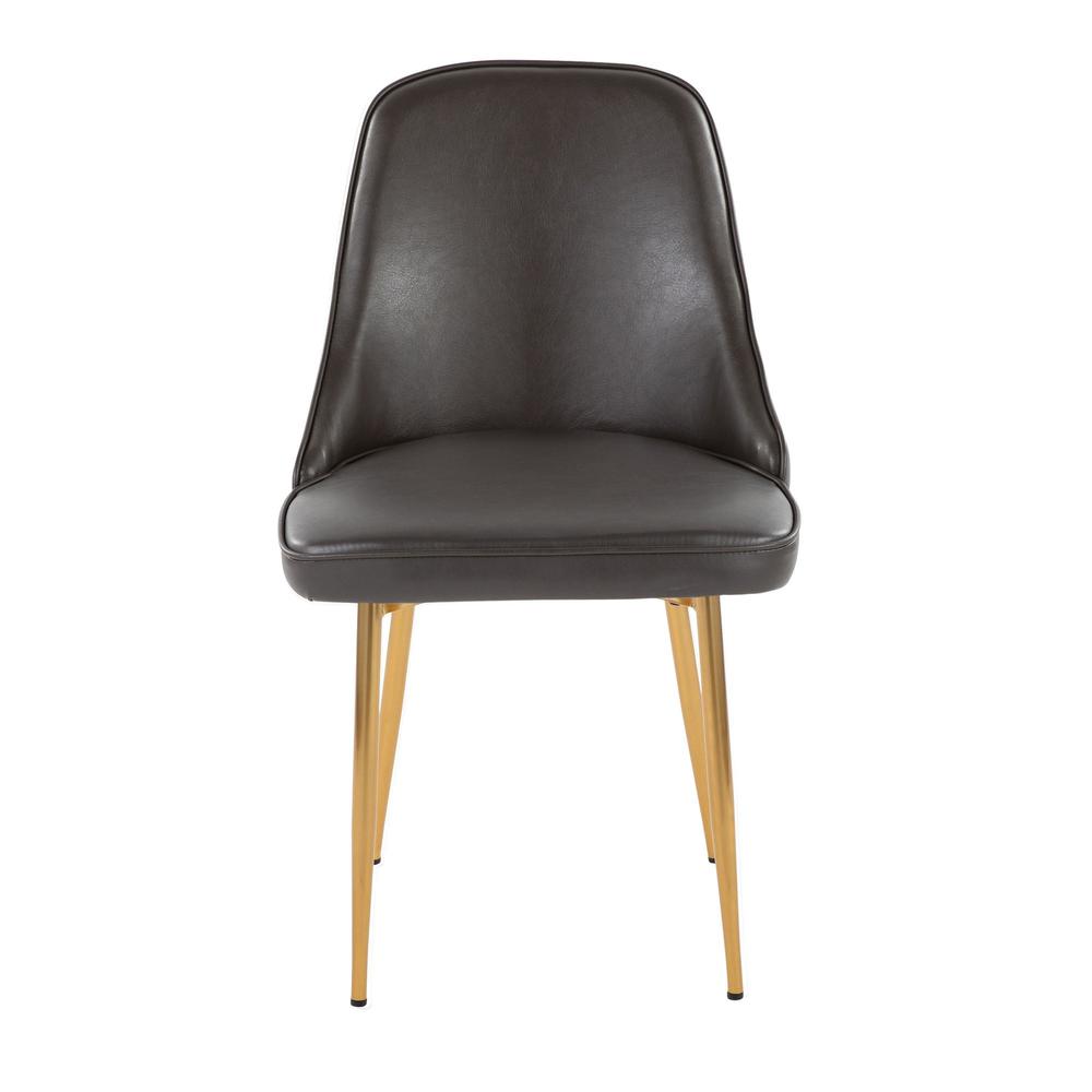 Gold Metal, Grey PU Marcel Dining Chair - Set of 2