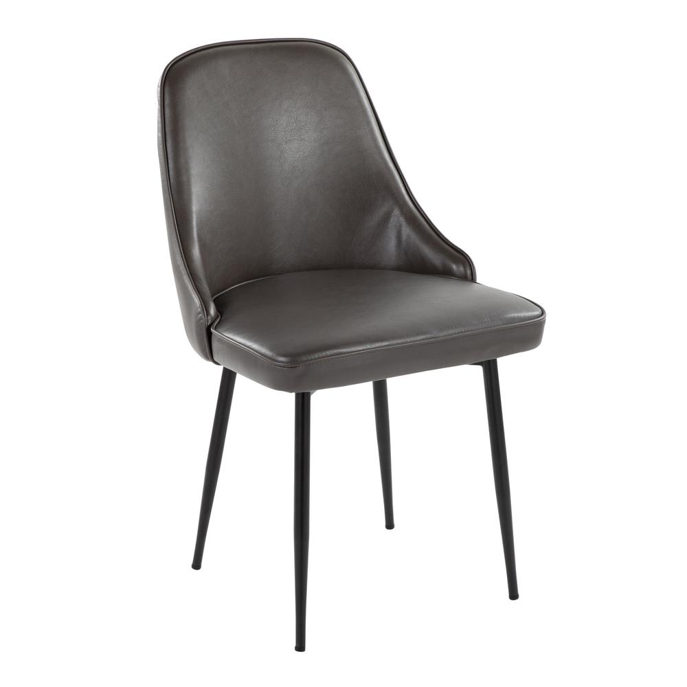Black Metal, Grey PU Marcel Dining Chair - Set of 2