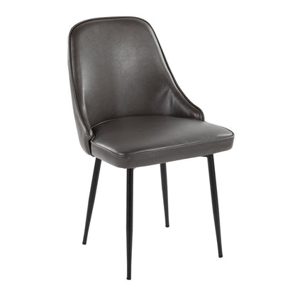 Black Metal, Grey PU Marcel Dining Chair - Set of 2