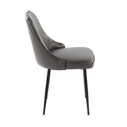 Black Metal, Grey PU Marcel Dining Chair - Set of 2