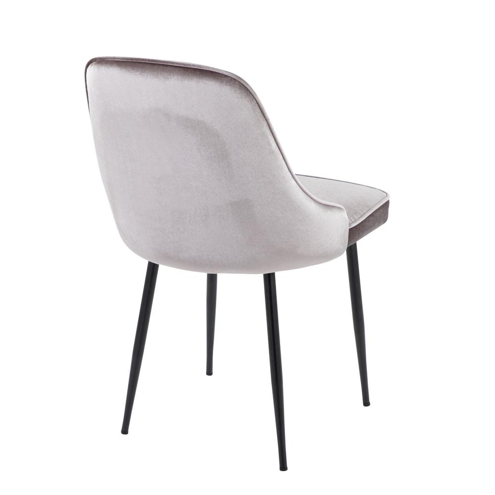 Black Metal, Silver Velvet Marcel Dining Chair - Set of 2