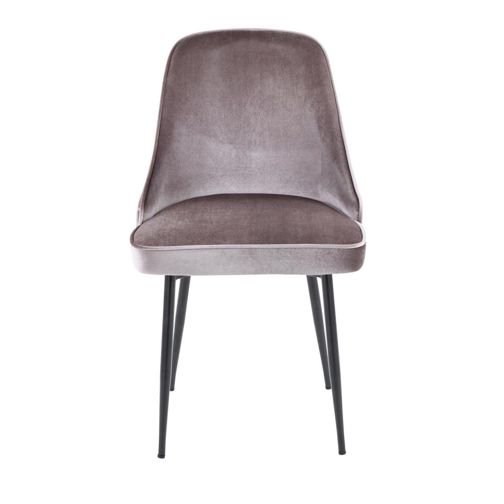 Black Metal, Silver Velvet Marcel Dining Chair - Set of 2