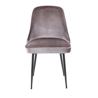 Black Metal, Silver Velvet Marcel Dining Chair - Set of 2