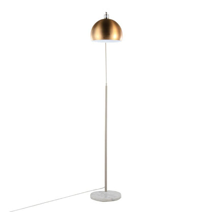 White Marble, Nickel, Antique Brass Metal March Floor Lamp