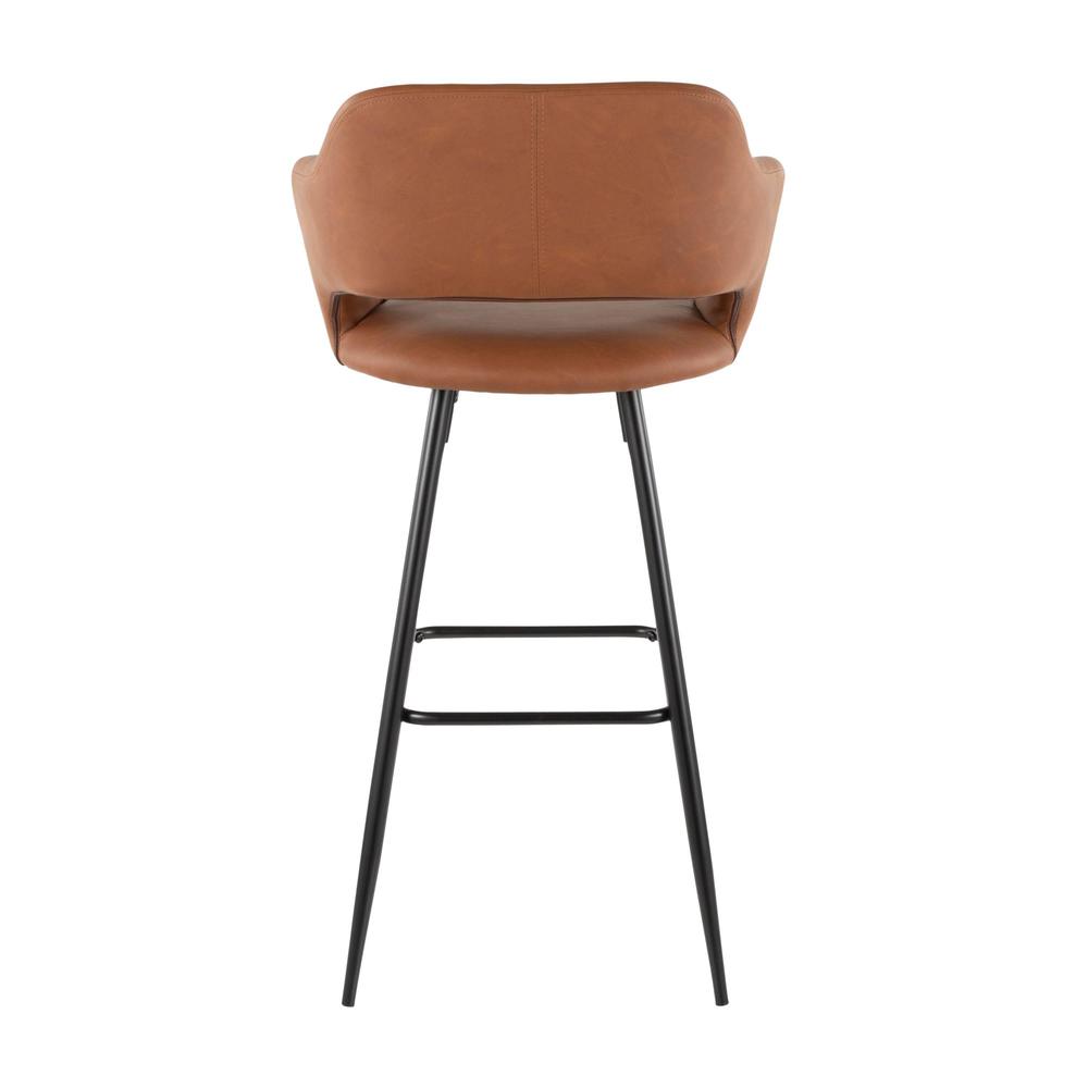 Black Metal, Brown PU Margarite Barstool - Set of 2