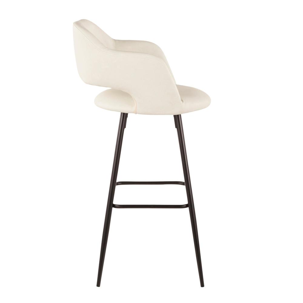 Black Metal, Cream PU Margarite Barstool - Set of 2