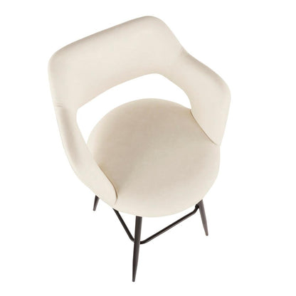 Black Metal, Cream PU Margarite Barstool - Set of 2