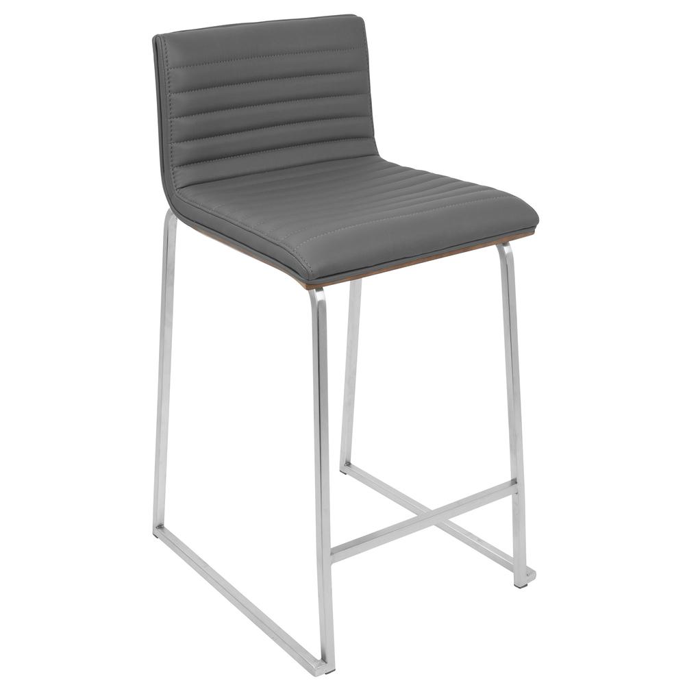 Walnut, Grey Mara Counter Stool - Set of 2