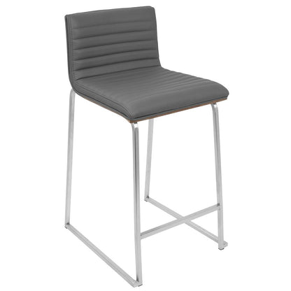 Walnut, Grey Mara Counter Stool - Set of 2