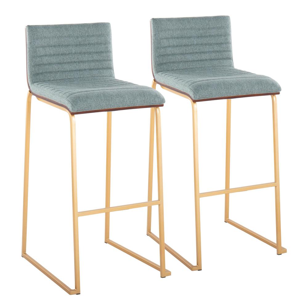 Gold Mason Mara 30" Fixed-Height Barstool - Set of 2