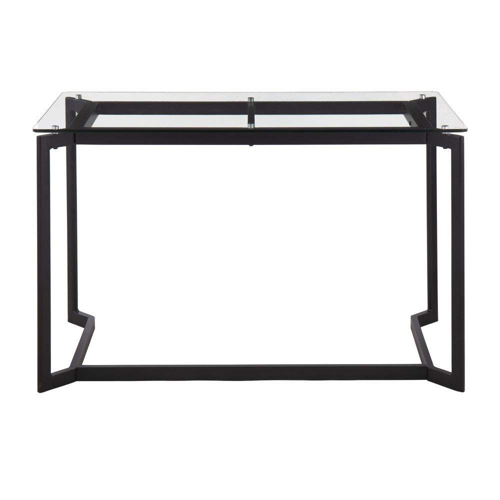 Black Steel, Clear Glass Masters Office Desk