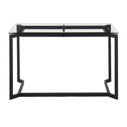 Black Steel, Clear Glass Masters Office Desk