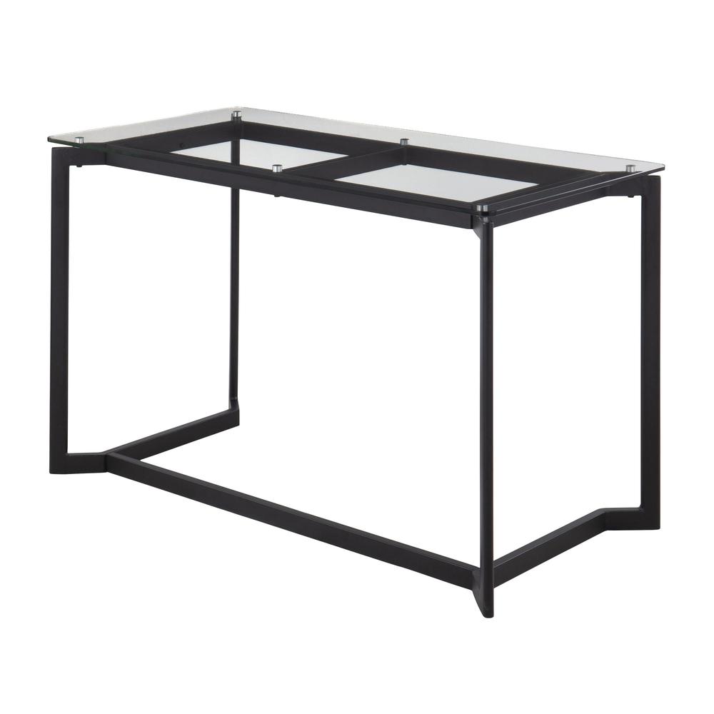 Black Steel, Clear Glass Masters Office Desk