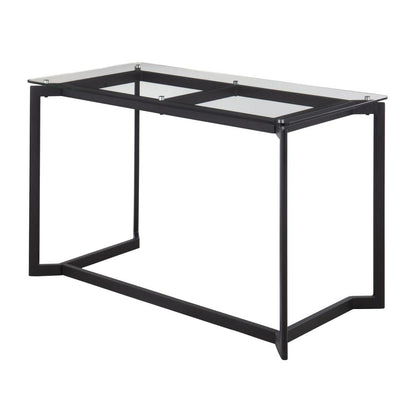 Black Steel, Clear Glass Masters Office Desk