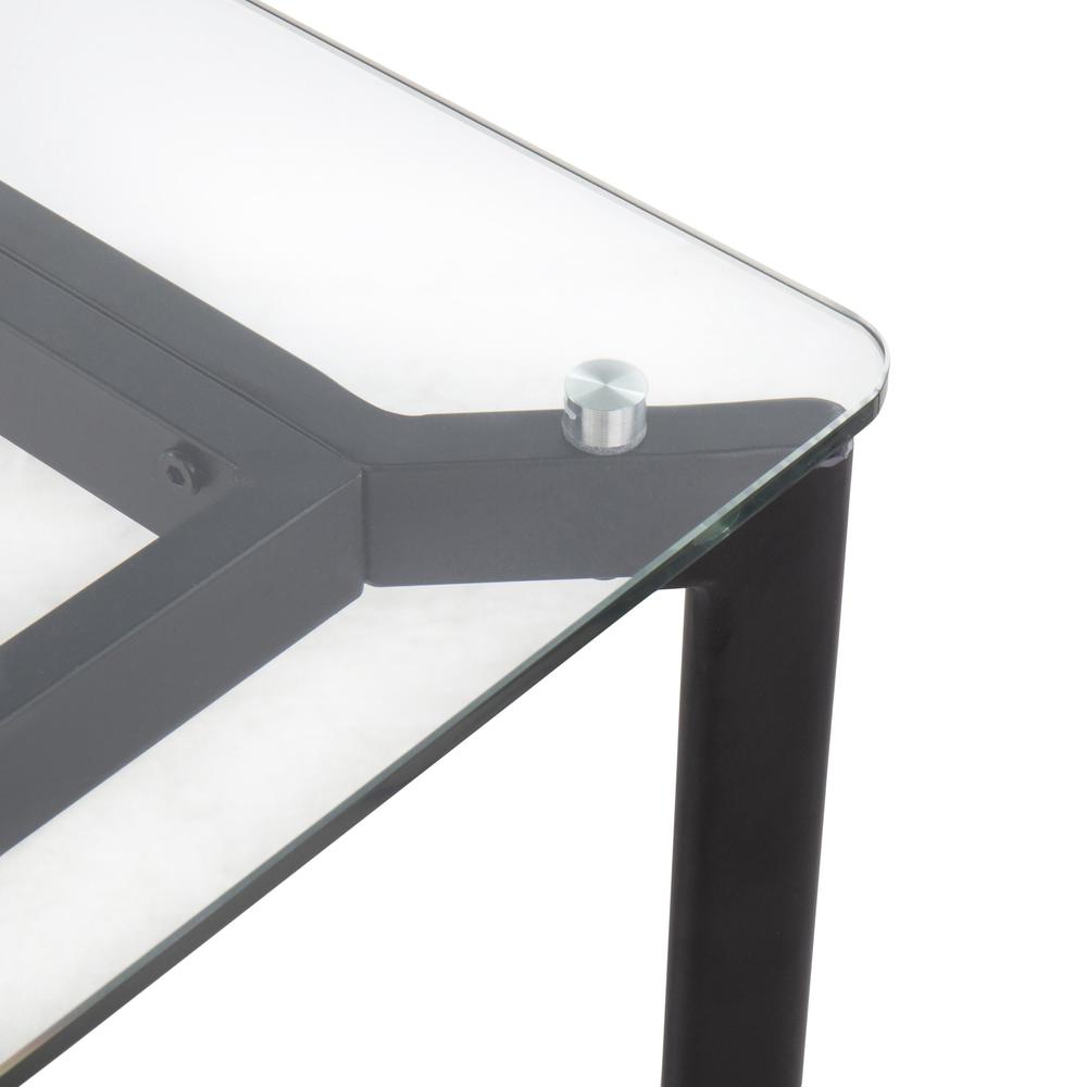 Black Steel, Clear Glass Masters Office Desk