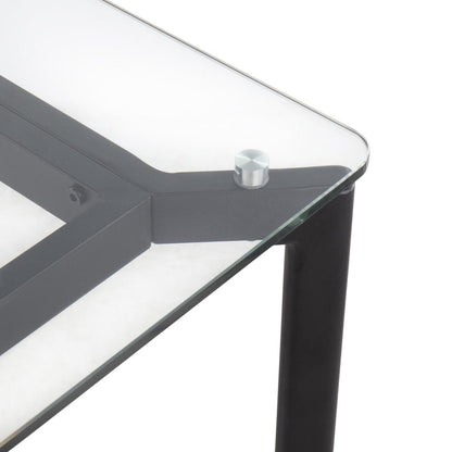 Black Steel, Clear Glass Masters Office Desk