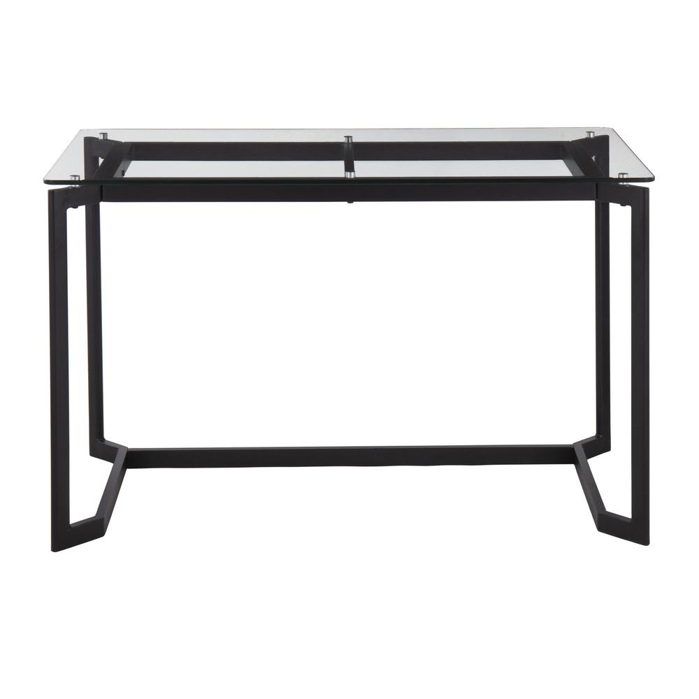 Black Steel, Clear Glass Masters Office Desk