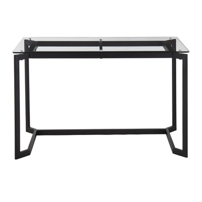 Black Steel, Clear Glass Masters Office Desk
