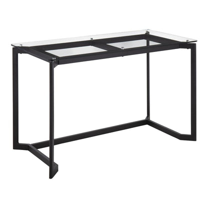 Black Steel, Clear Glass Masters Office Desk