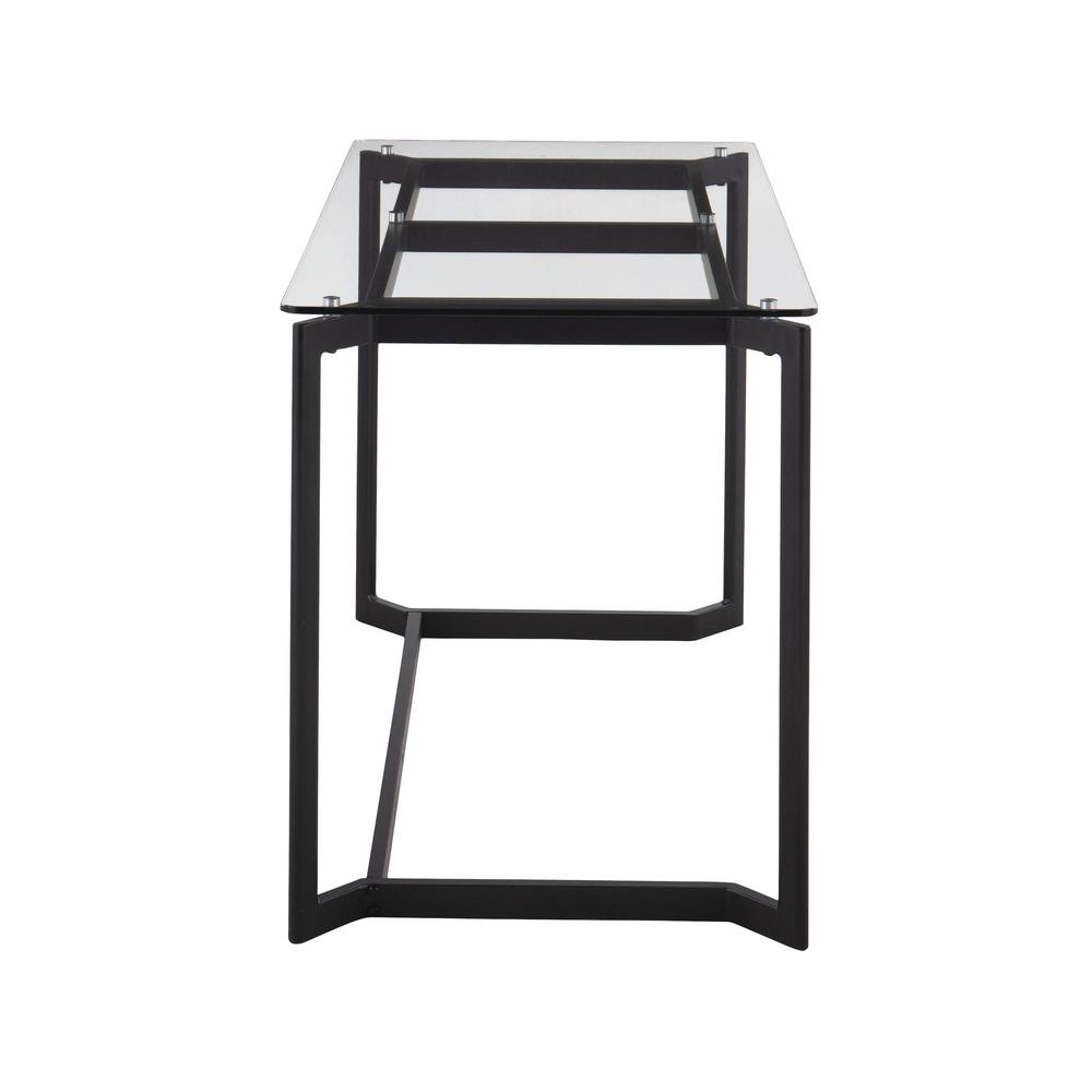 Black Steel, Clear Glass Masters Office Desk