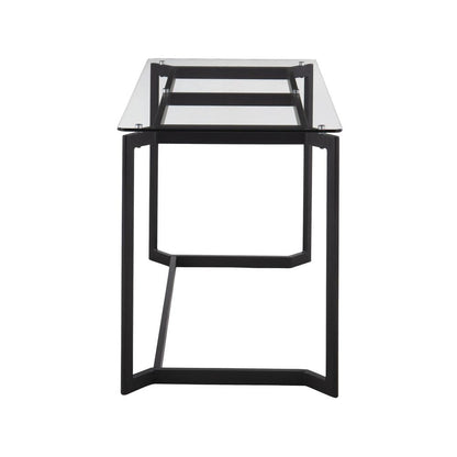 Black Steel, Clear Glass Masters Office Desk