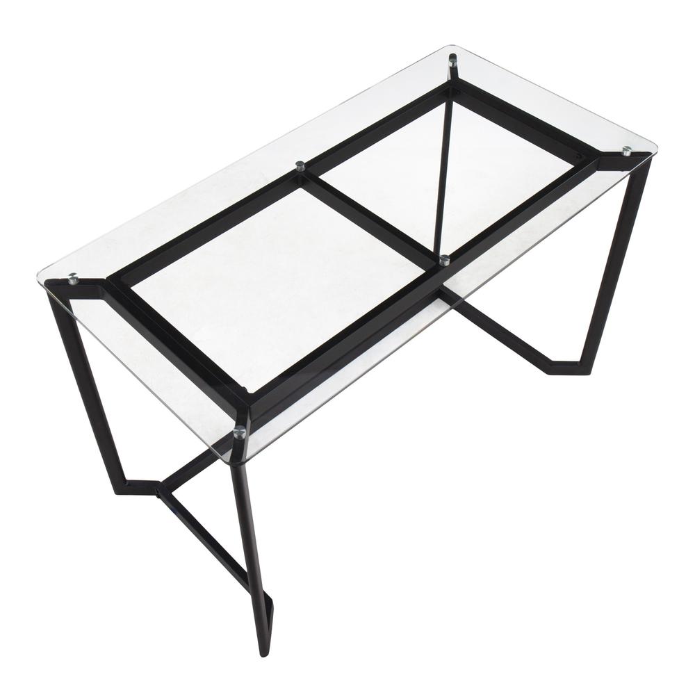 Black Steel, Clear Glass Masters Office Desk