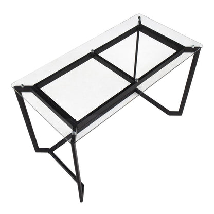 Black Steel, Clear Glass Masters Office Desk