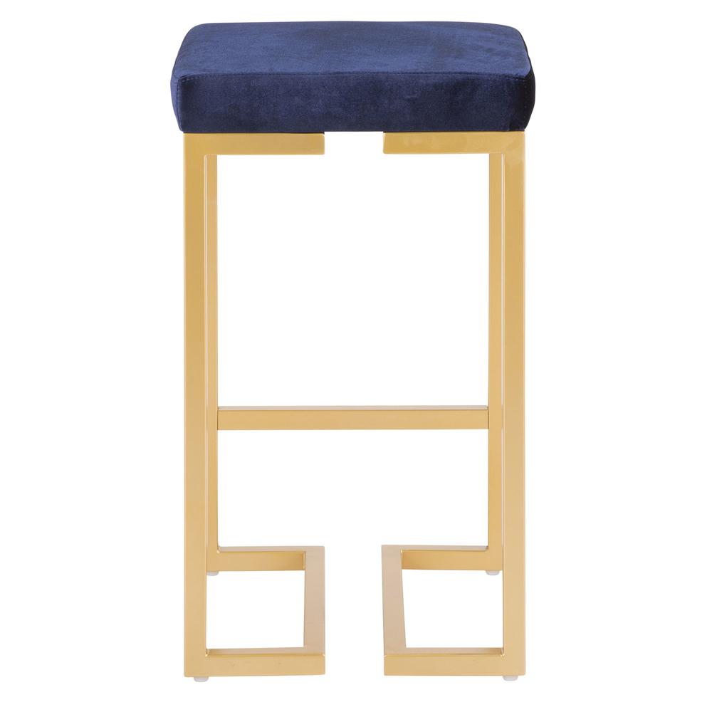 Gold, Blue Midas Counter Stool - Set of 2