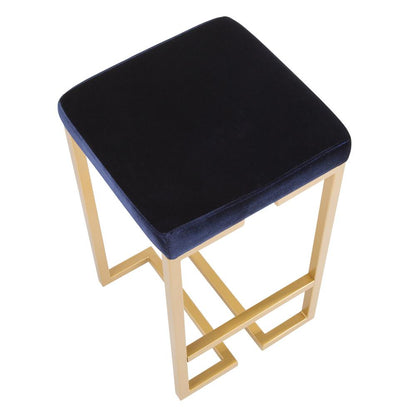 Gold, Blue Midas Counter Stool - Set of 2