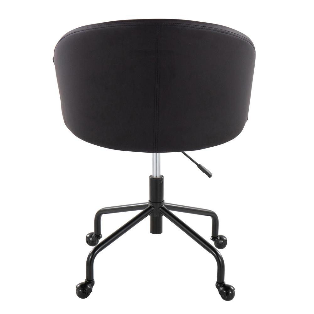 Black Metal, Silver Metal, Black PU Claire Task Chair