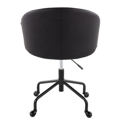 Black Metal, Silver Metal, Black PU Claire Task Chair