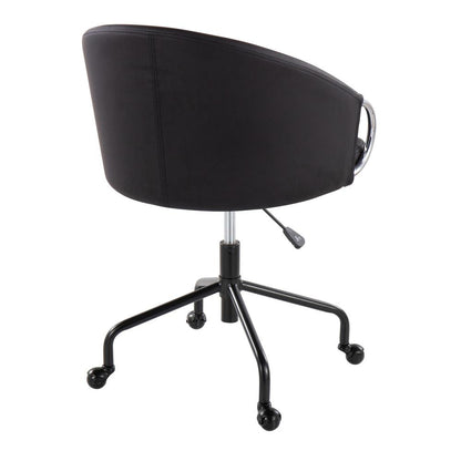 Black Metal, Silver Metal, Black PU Claire Task Chair