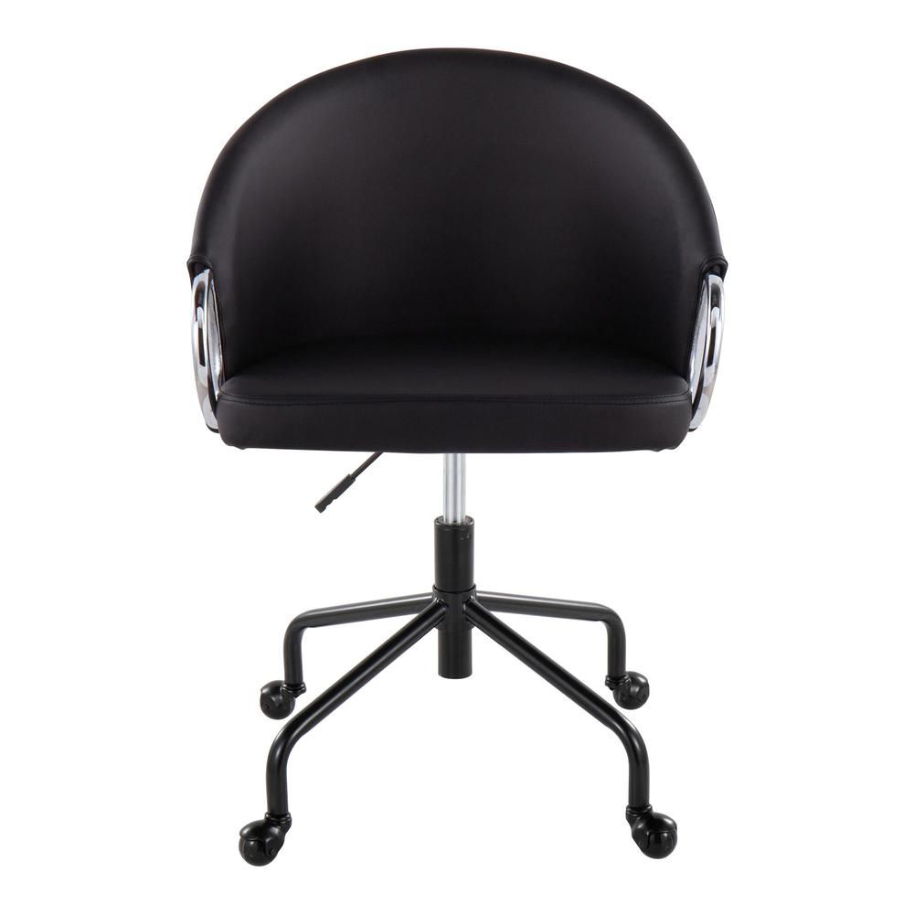 Black Metal, Silver Metal, Black PU Claire Task Chair