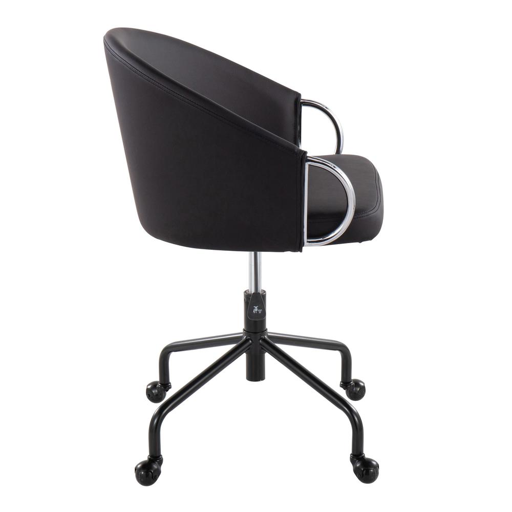 Black Metal, Silver Metal, Black PU Claire Task Chair