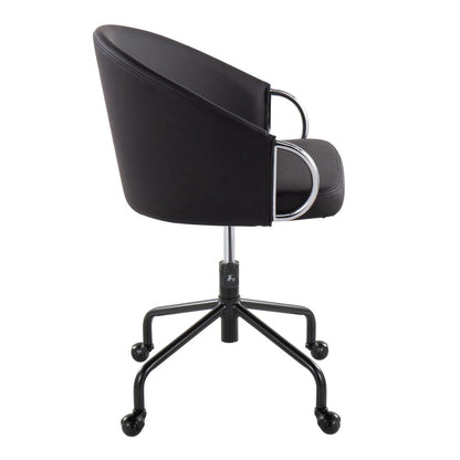 Black Metal, Silver Metal, Black PU Claire Task Chair