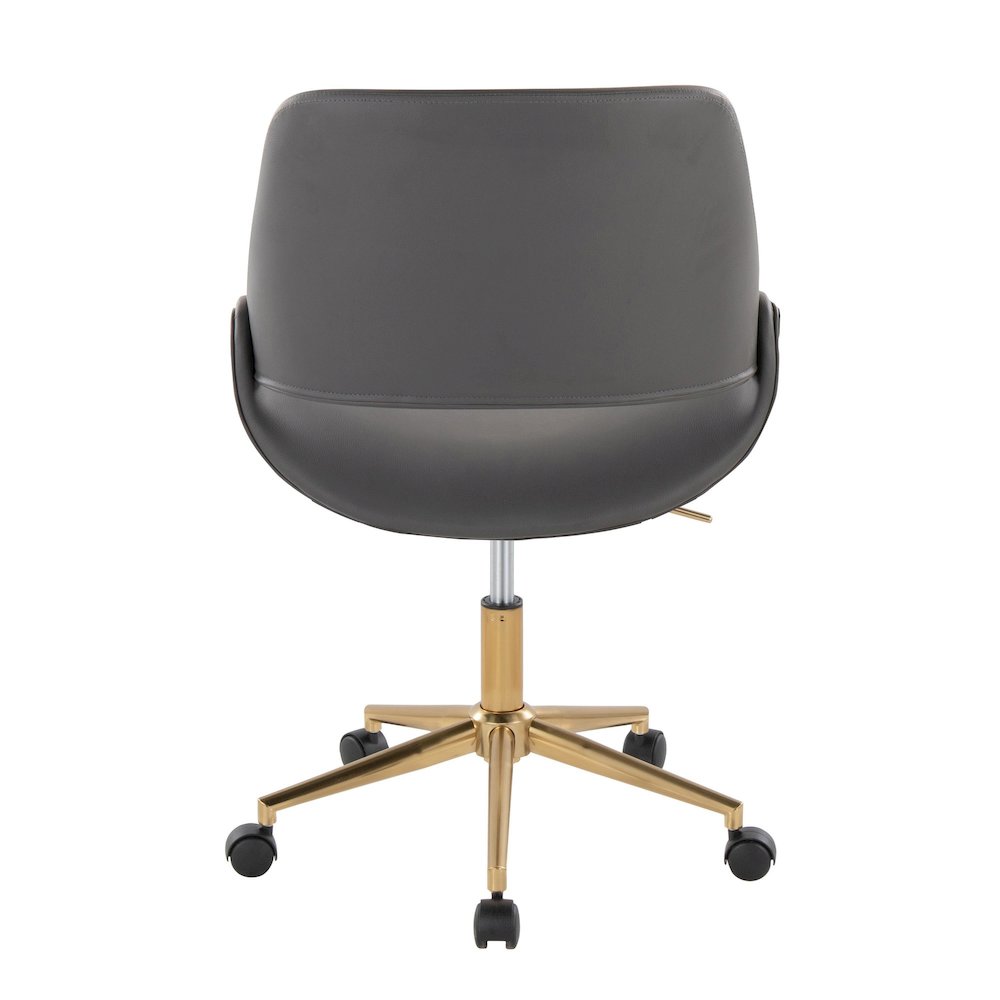 Fabrico Office Chair in Gold Metal, Grey PU color
