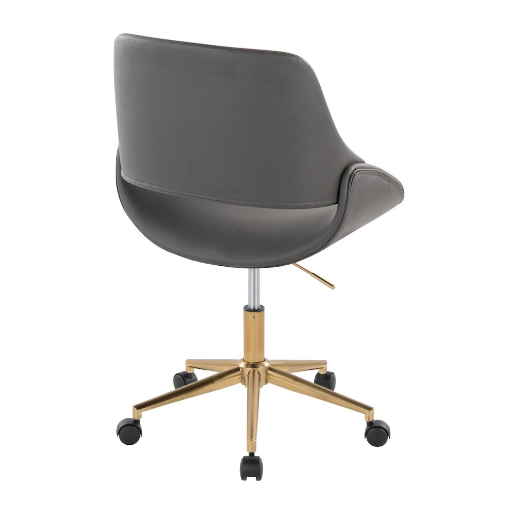 Fabrico Office Chair in Gold Metal, Grey PU color
