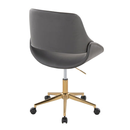 Fabrico Office Chair in Gold Metal, Grey PU color