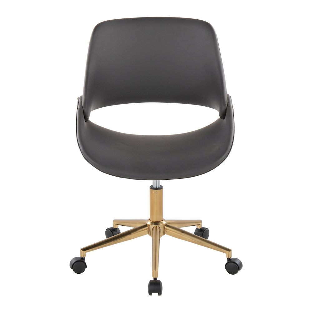 Fabrico Office Chair in Gold Metal, Grey PU color