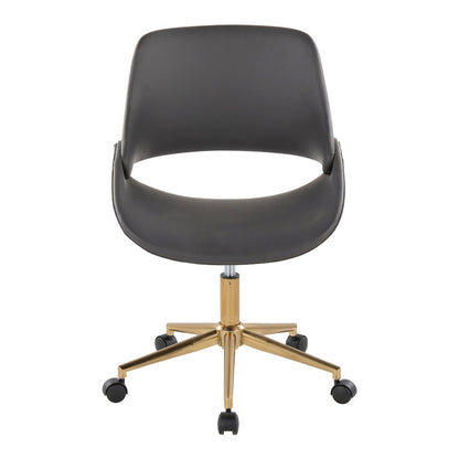 Fabrico Office Chair in Gold Metal, Grey PU color