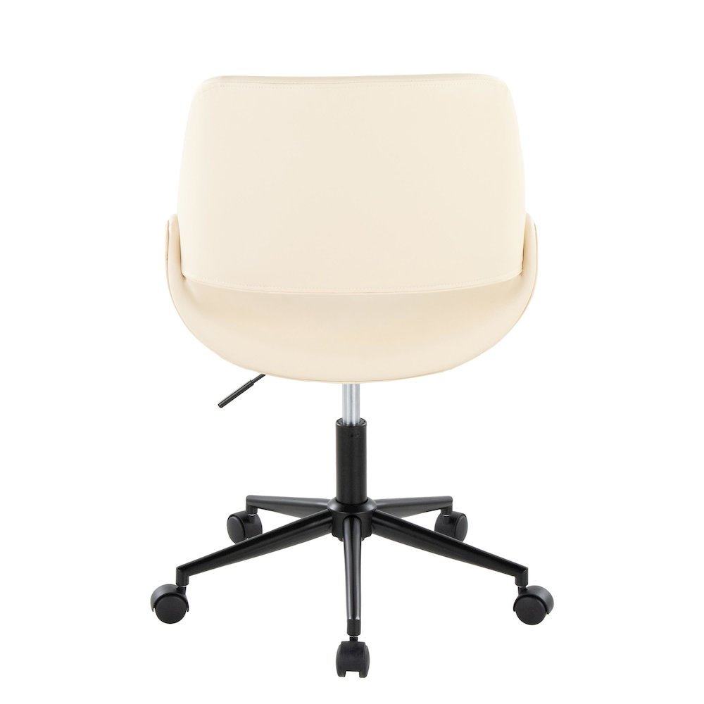 Fabrico Office Chair in Black Metal, Cream PU color